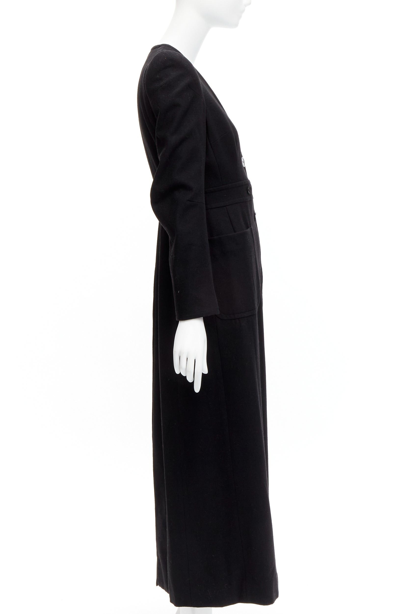 Maison Margiela MAISON MARGIELA 1990s Vintage black wool felt back slit longline Cigarette coat FR38 M Size M / US 6-8 / IT 42-44 - 5 Thumbnail