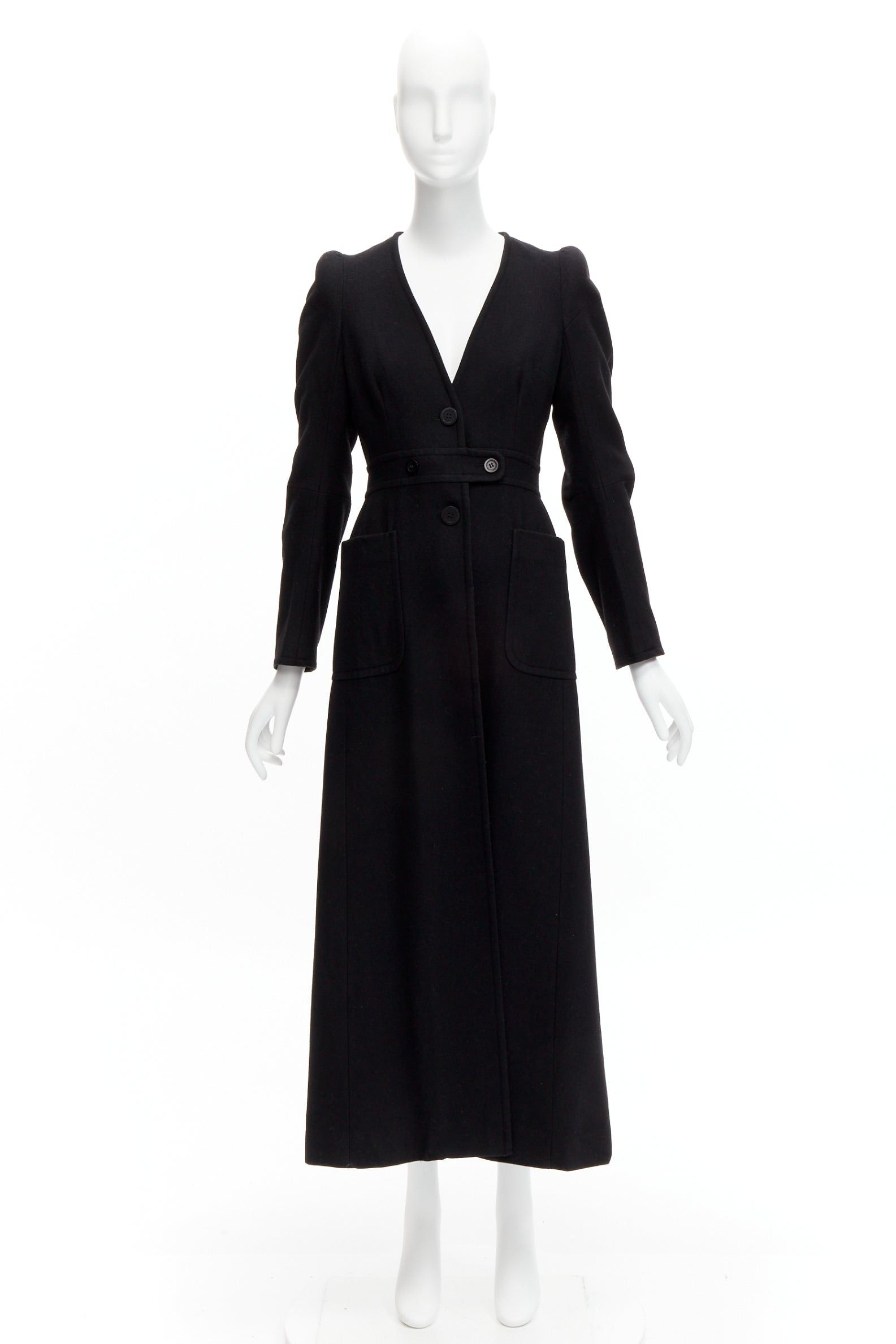 Maison Margiela MAISON MARGIELA 1990s Vintage black wool felt back slit longline Cigarette coat FR38 M Size M / US 6-8 / IT 42-44 - 11 Thumbnail