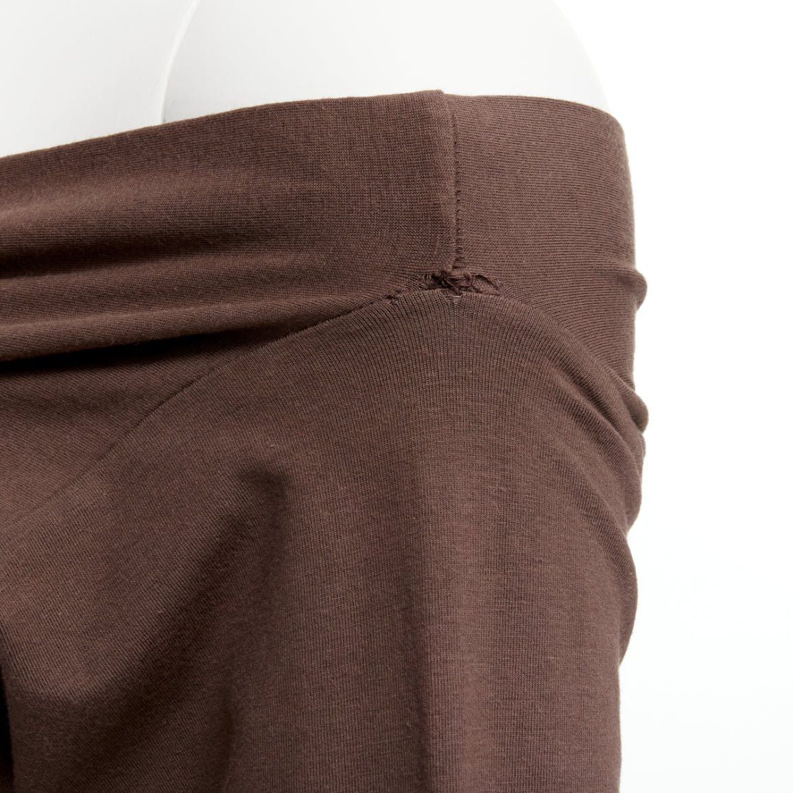 Romeo Gigli ROMEO GIGLI Vintage brown cotton bend criss cross off shoulder bodycon dress IT40 S Size S / US 4 / IT 40 - 8 Thumbnail