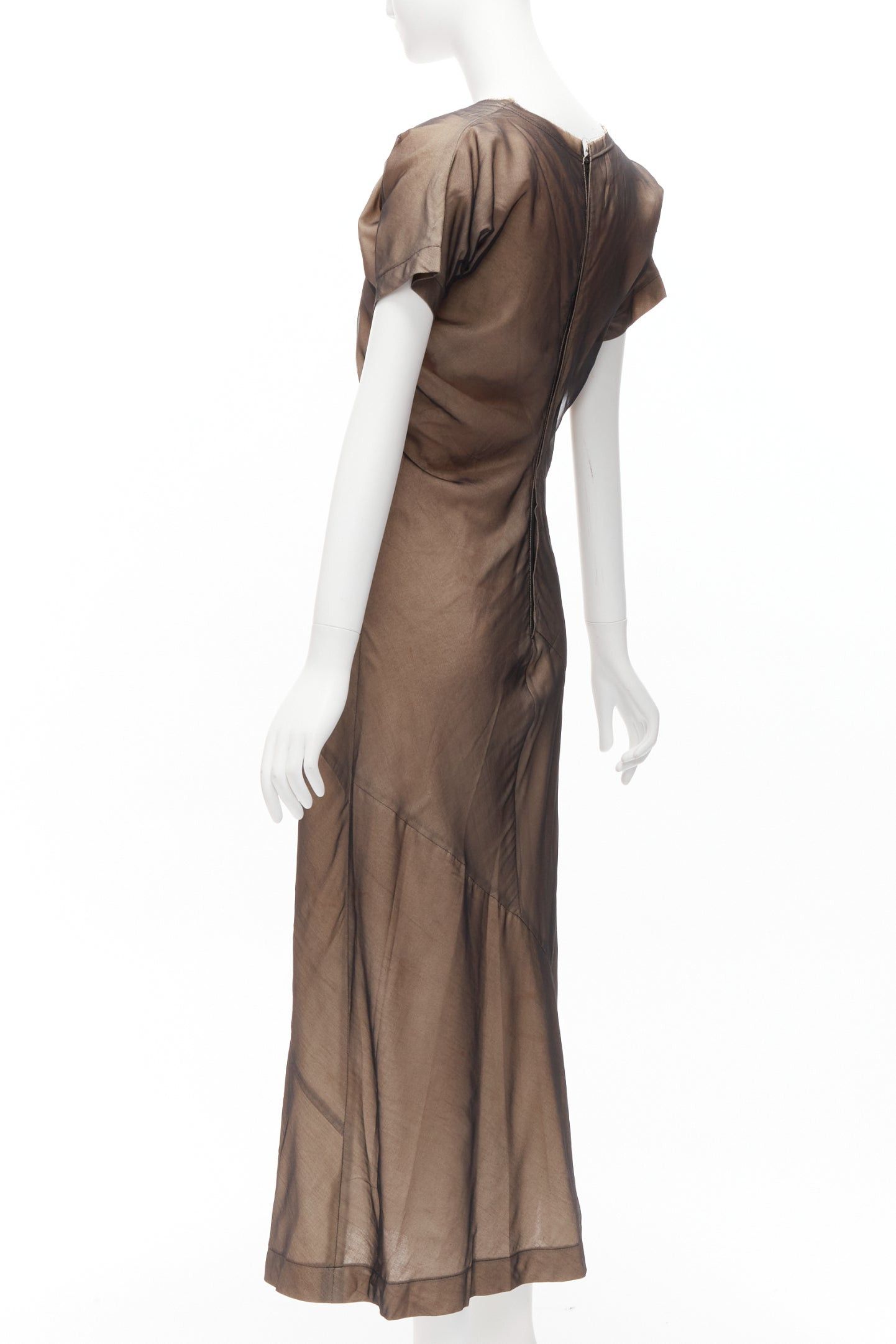 Comme des Garcons COMME DES GARCONS Vintage nude black sheer overlay A-line bias dress S Cindy Sherman Size S / US 4 / IT 40 - 6 Thumbnail