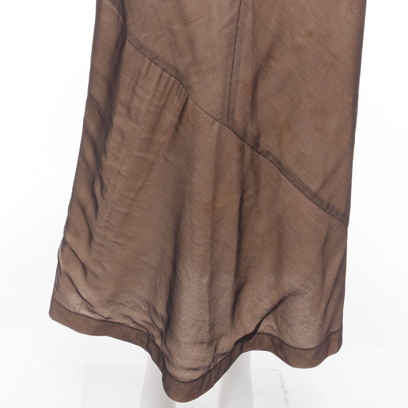 Comme des Garcons COMME DES GARCONS Vintage nude black sheer overlay A-line bias dress S Cindy Sherman Size S / US 4 / IT 40 - 2 Thumbnail