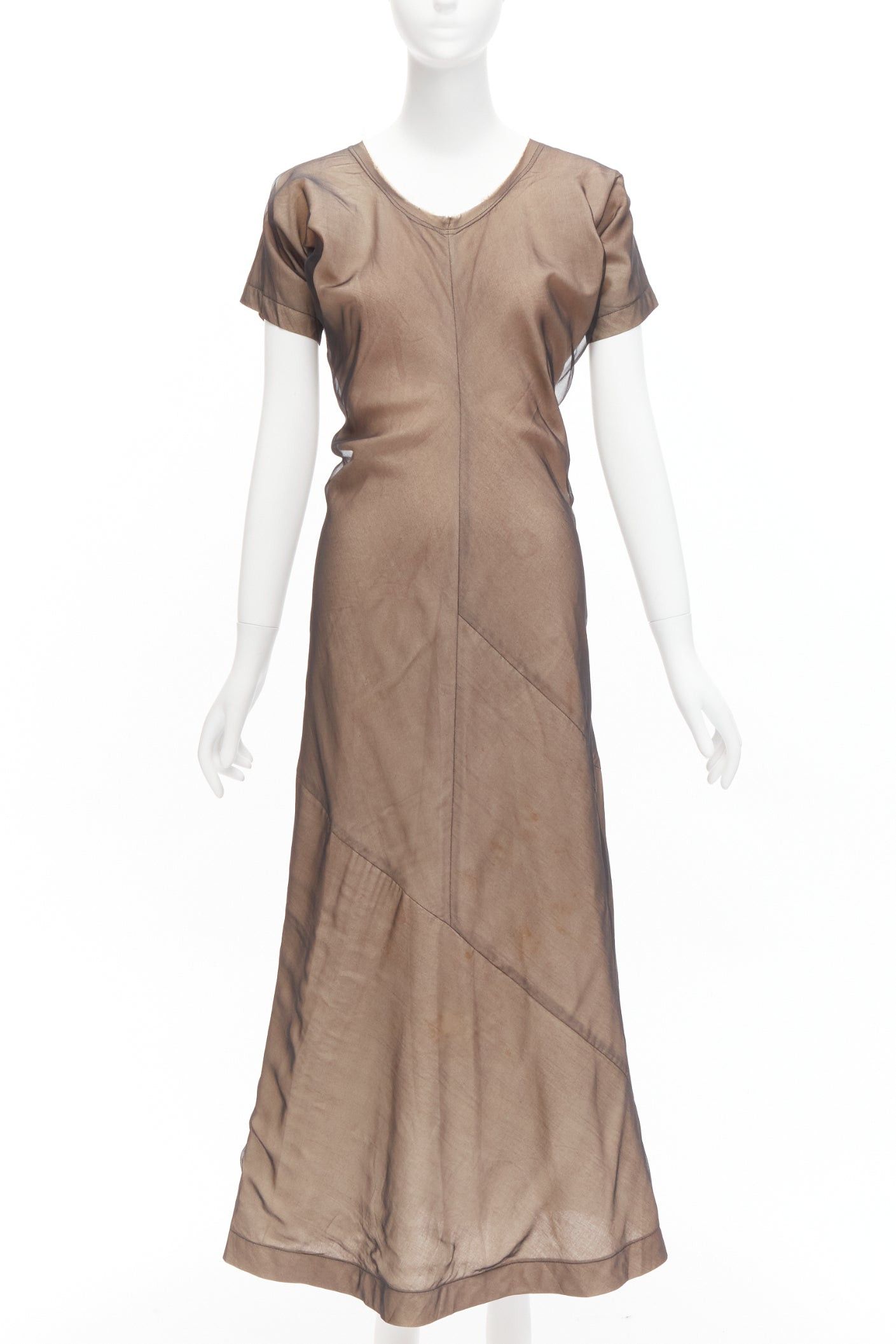 Comme des Garcons COMME DES GARCONS Vintage nude black sheer overlay A-line bias dress S Cindy Sherman Size S / US 4 / IT 40 - 3 Thumbnail