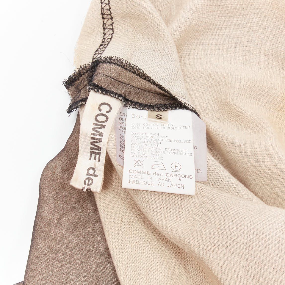 Comme des Garcons COMME DES GARCONS Vintage nude black sheer overlay A-line bias dress S Cindy Sherman Size S / US 4 / IT 40 - 8 Thumbnail