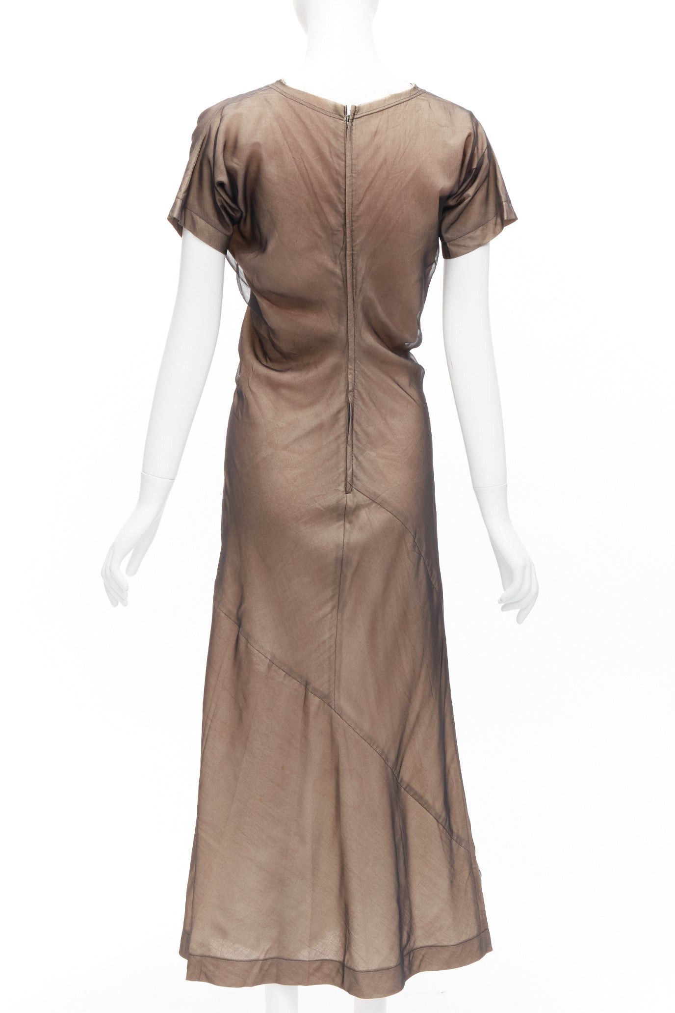 Comme des Garcons COMME DES GARCONS Vintage nude black sheer overlay A-line bias dress S Cindy Sherman Size S / US 4 / IT 40 - 5 Thumbnail