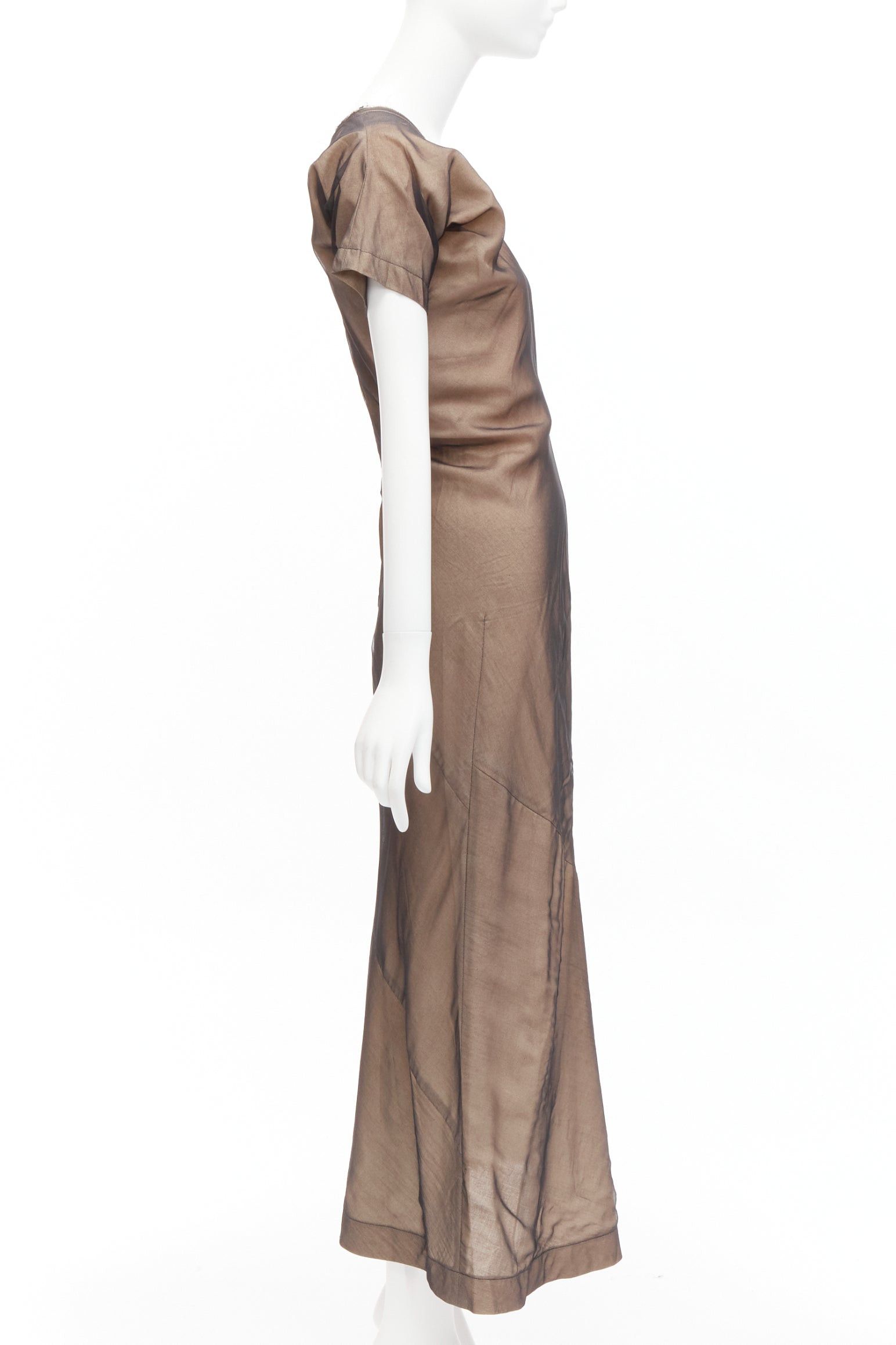 Comme des Garcons COMME DES GARCONS Vintage nude black sheer overlay A-line bias dress S Cindy Sherman Size S / US 4 / IT 40 - 4 Thumbnail