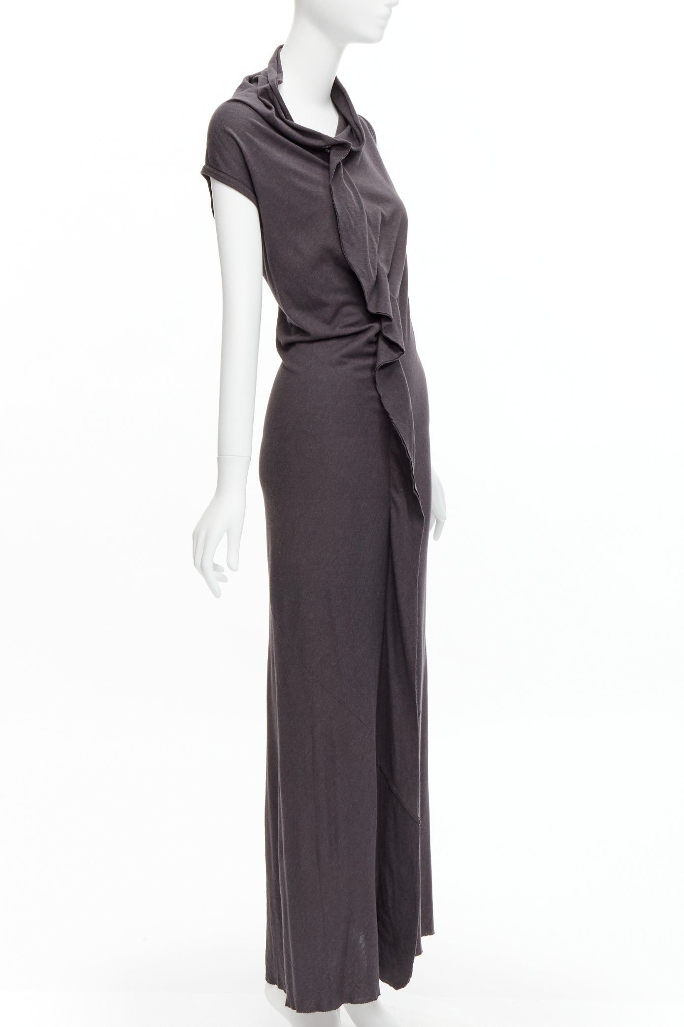 Comme des Garcons COMME DES GARCONS 1998 Vintage grey cowl neck flutter seam 3D cut midi dress S Size S / US 4 / IT 40 - 3 Thumbnail