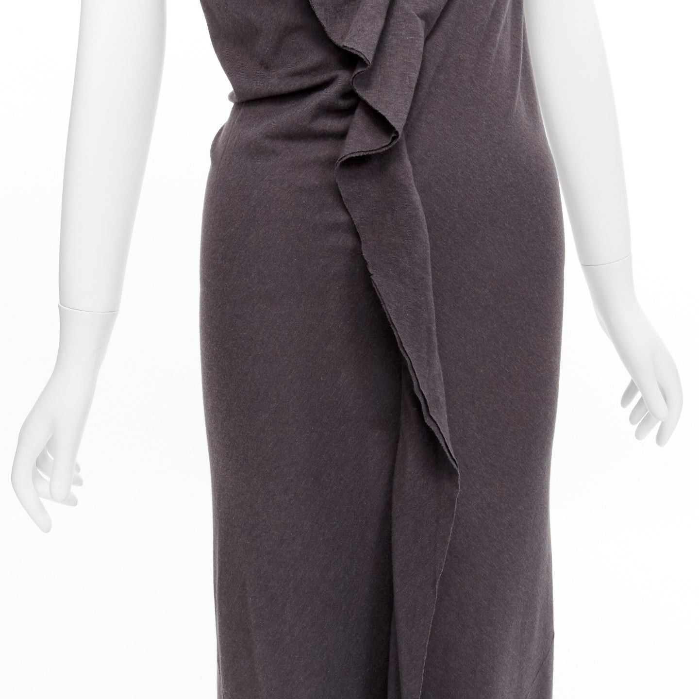 Comme des Garcons COMME DES GARCONS 1998 Vintage grey cowl neck flutter seam 3D cut midi dress S Size S / US 4 / IT 40 - 7 Thumbnail