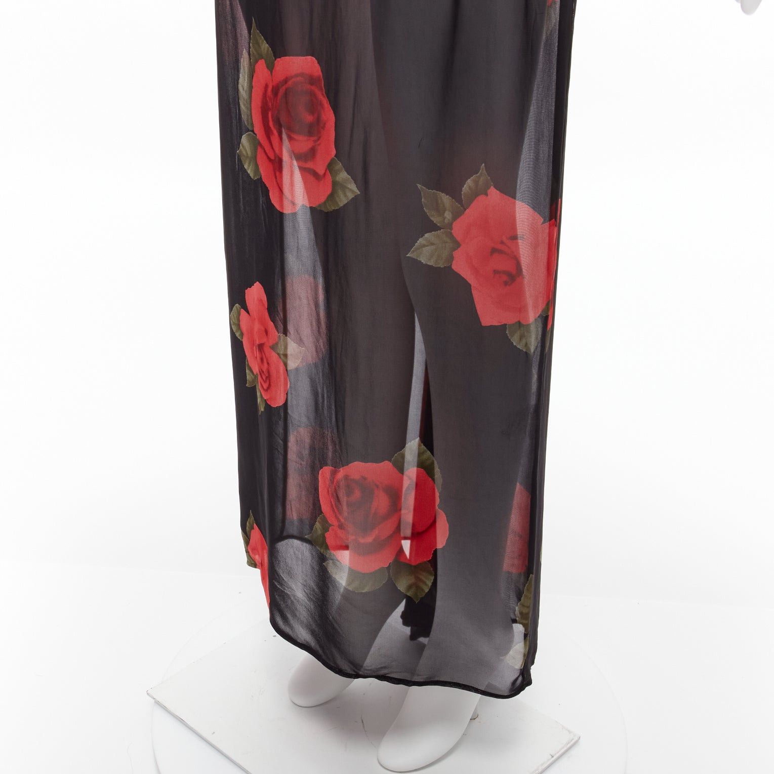 Dolce & Gabbana DOLCE GABBANA Vintage sheer red rose dress black cropped sweater vest set IT42 M Size M / US 6-8 / IT 42-44 - 7 Thumbnail