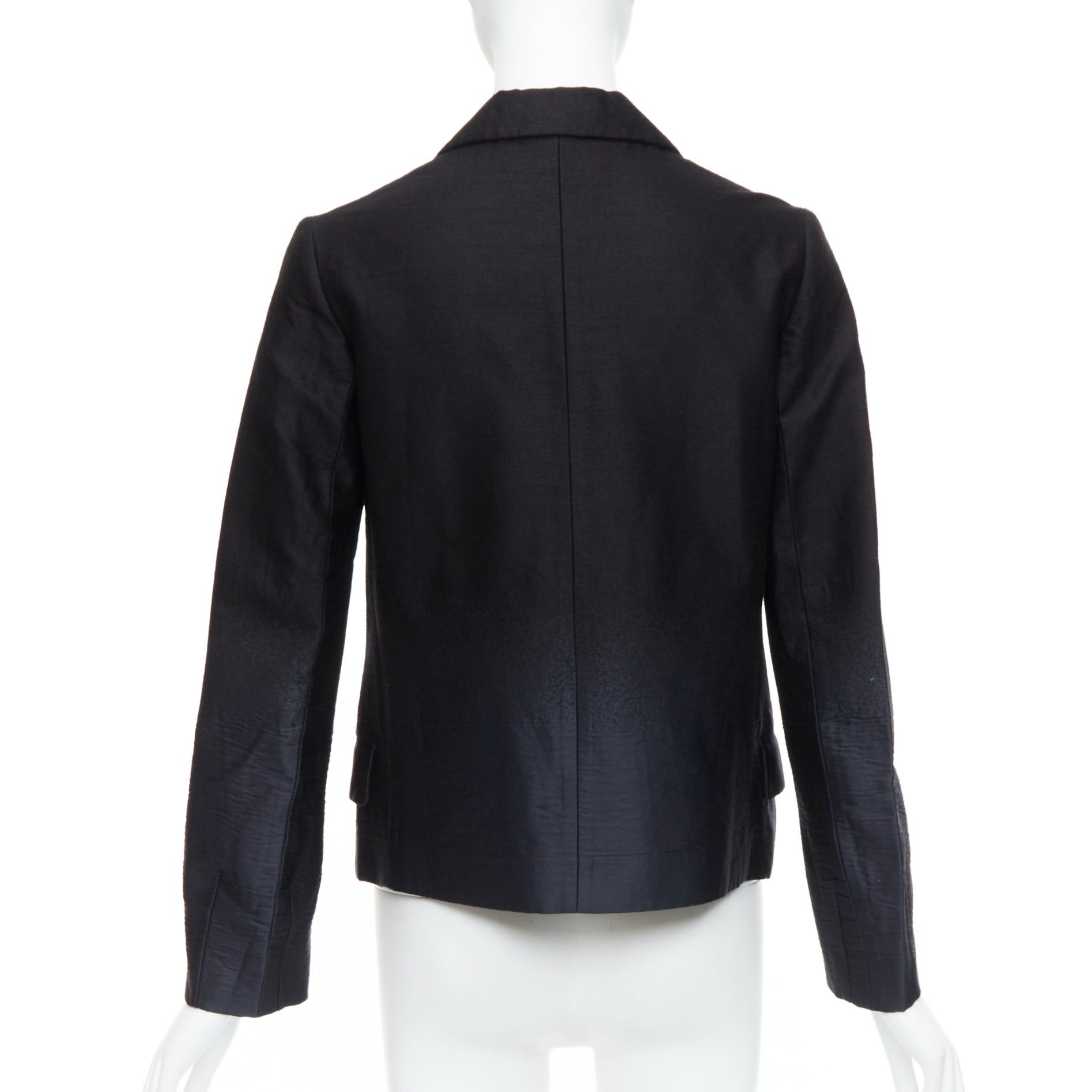 Prada PRADA 2007 Vintage black wool degrade fabric blazer jacket IT38 XS Size XS / US 0-2 / IT 36-38 - 5 Thumbnail