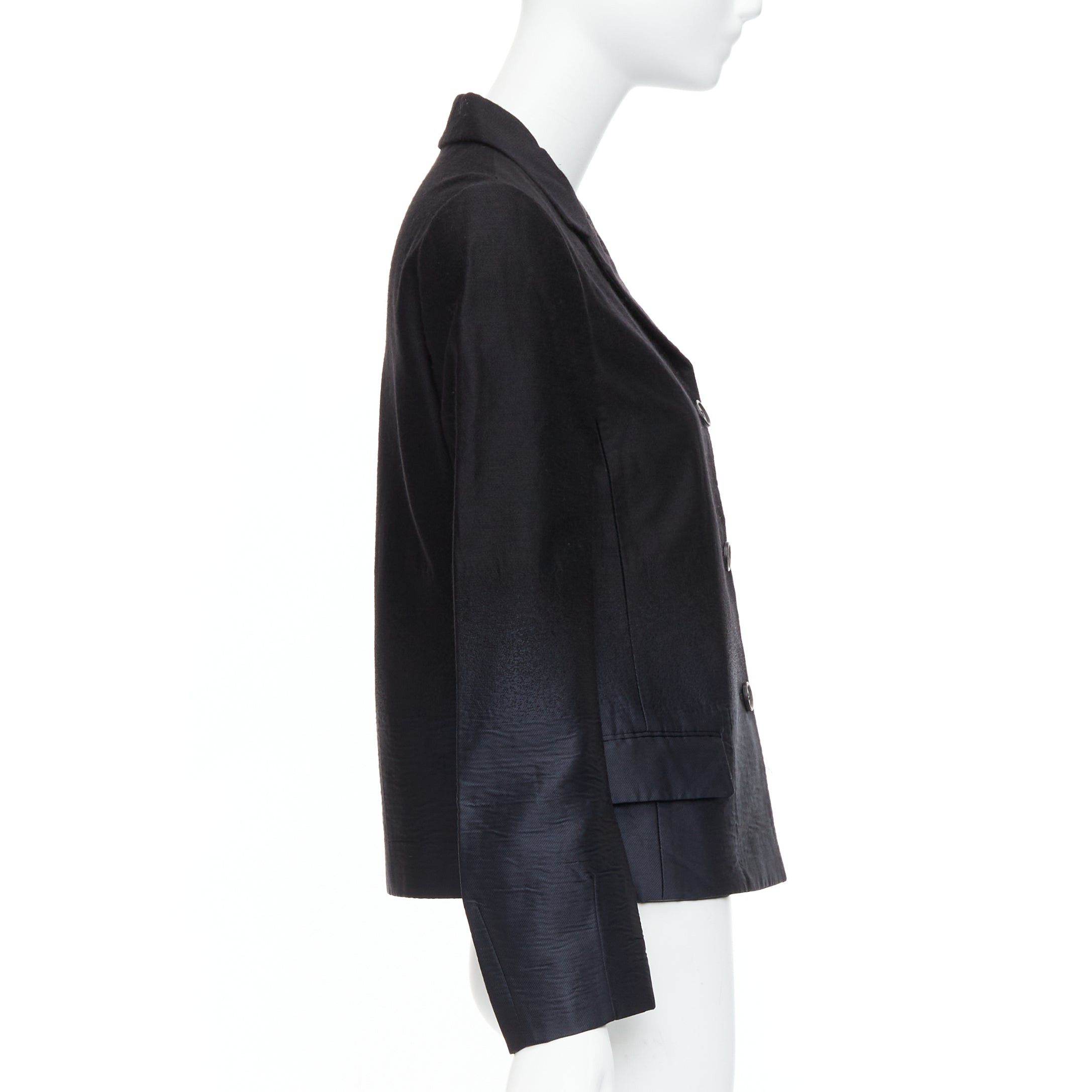Prada PRADA 2007 Vintage black wool degrade fabric blazer jacket IT38 XS Size XS / US 0-2 / IT 36-38 - 4 Thumbnail