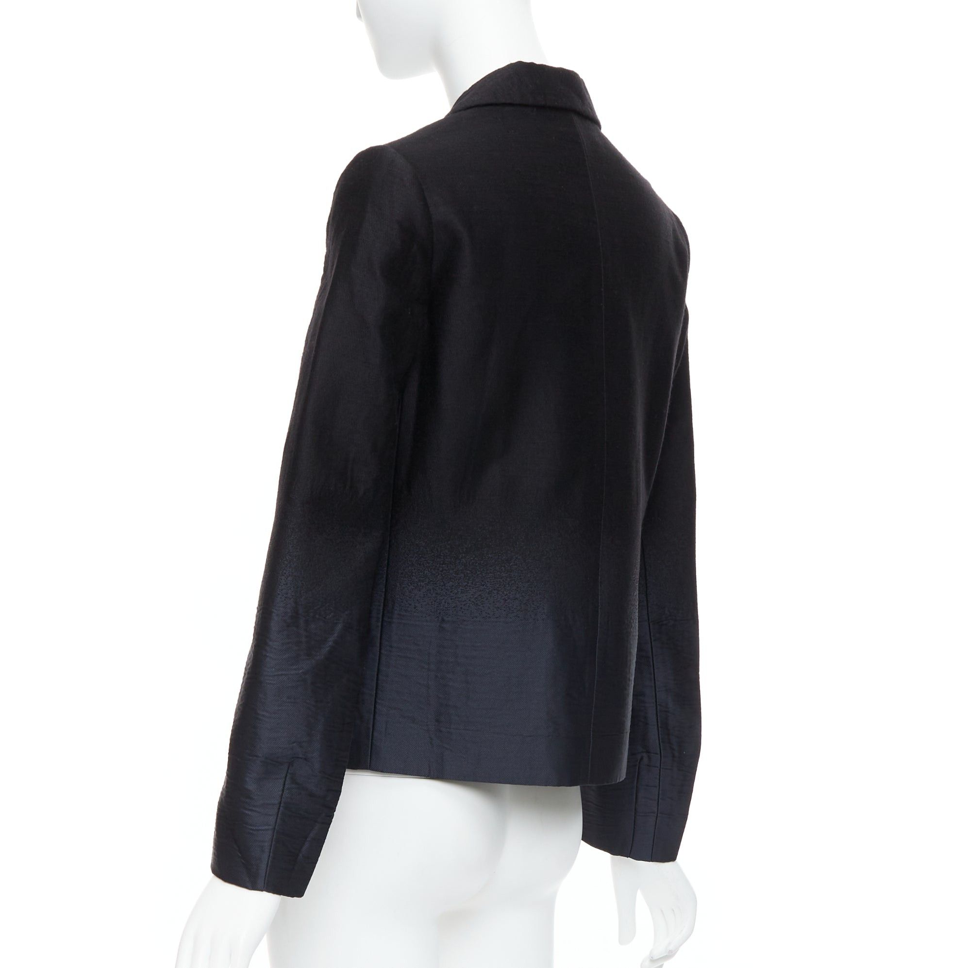 Prada PRADA 2007 Vintage black wool degrade fabric blazer jacket IT38 XS Size XS / US 0-2 / IT 36-38 - 6 Thumbnail