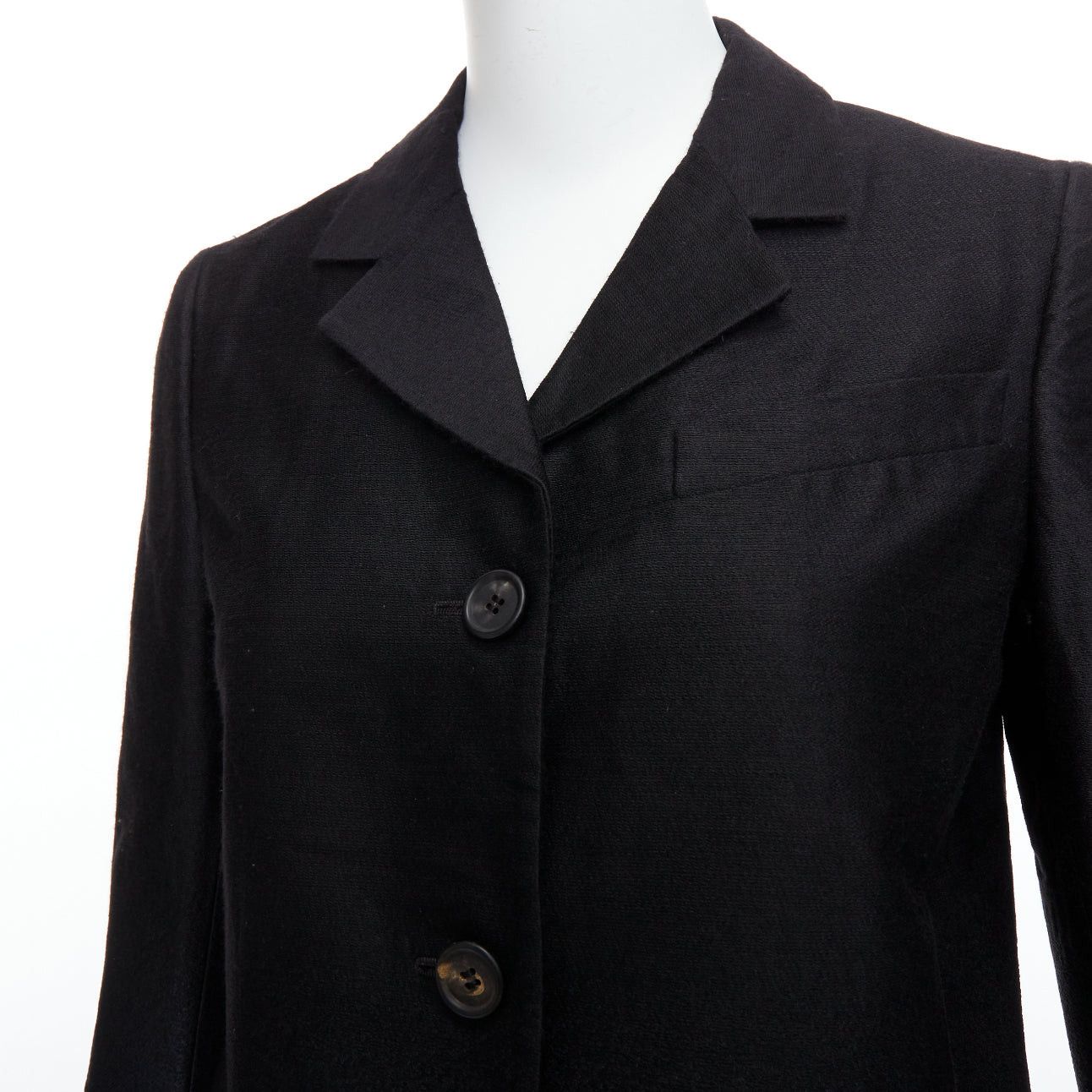 Prada PRADA 2007 Vintage black wool degrade fabric blazer jacket IT38 XS Size XS / US 0-2 / IT 36-38 - 7 Thumbnail