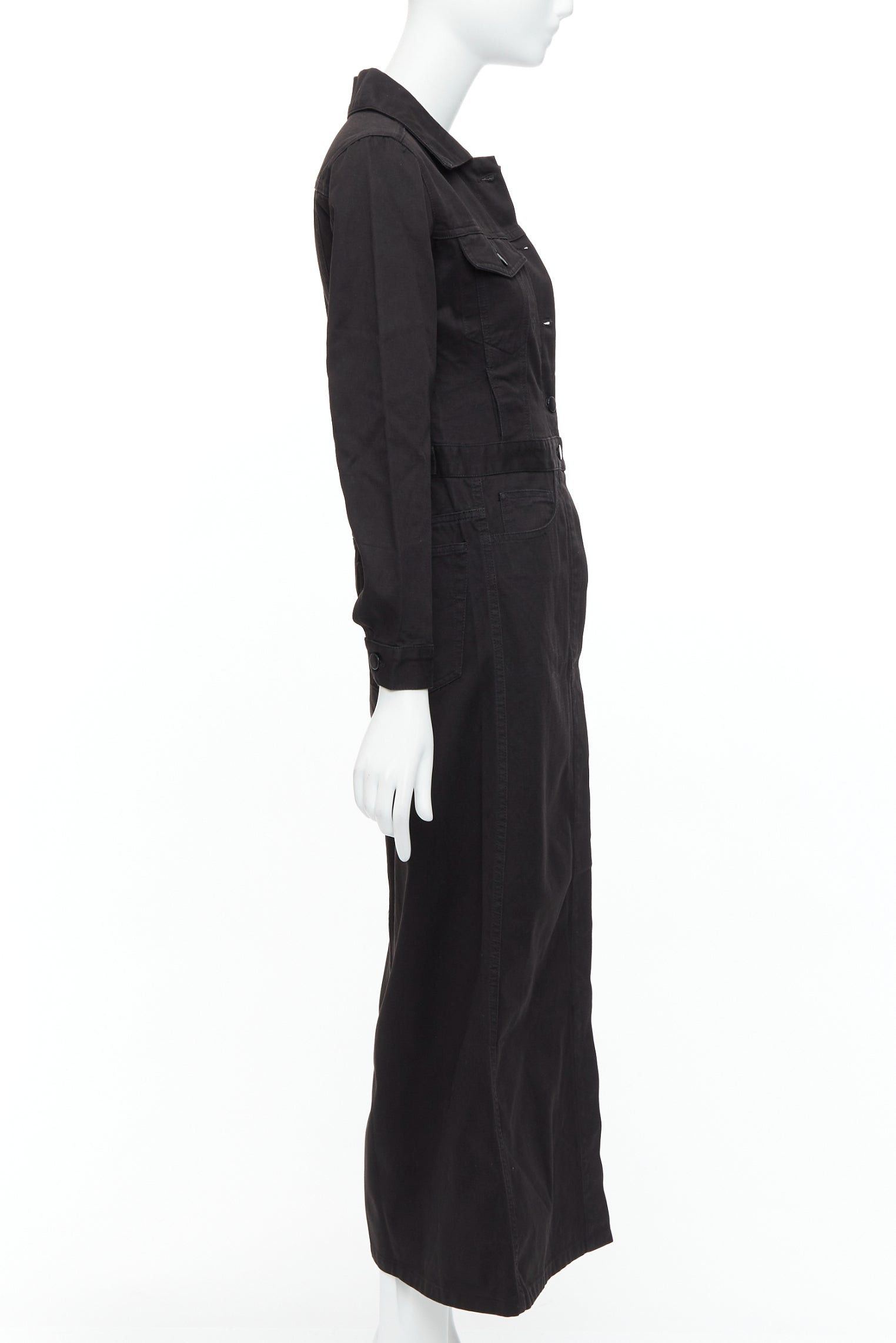 Maison Margiela MAISON MARGIELA Line 6 Vintage black cotton carpenter midi dress IT38 XS Size M / US 6-8 / IT 42-44 - 4 Thumbnail