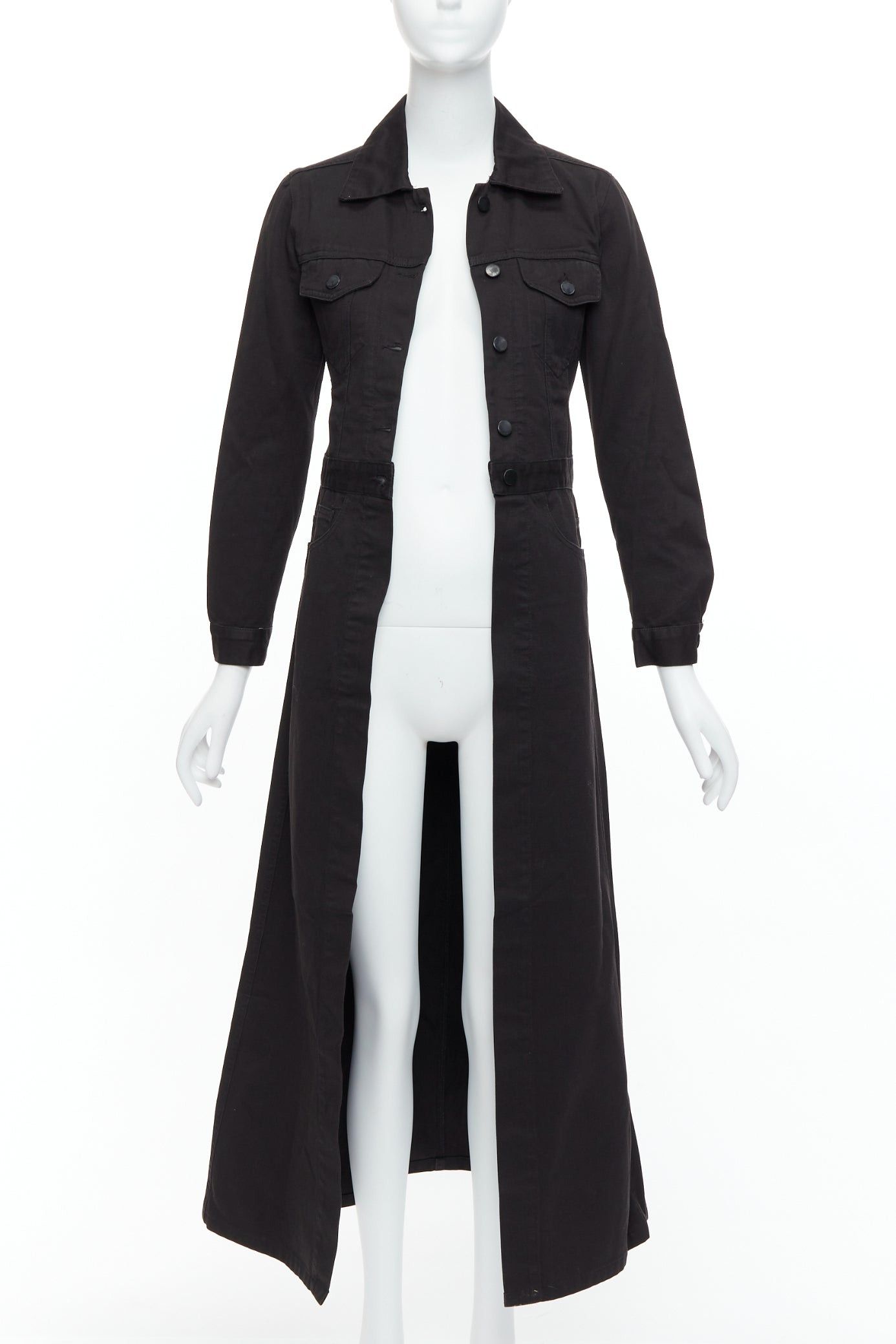 Maison Margiela MAISON MARGIELA Line 6 Vintage black cotton carpenter midi dress IT38 XS Size M / US 6-8 / IT 42-44 - 2 Thumbnail