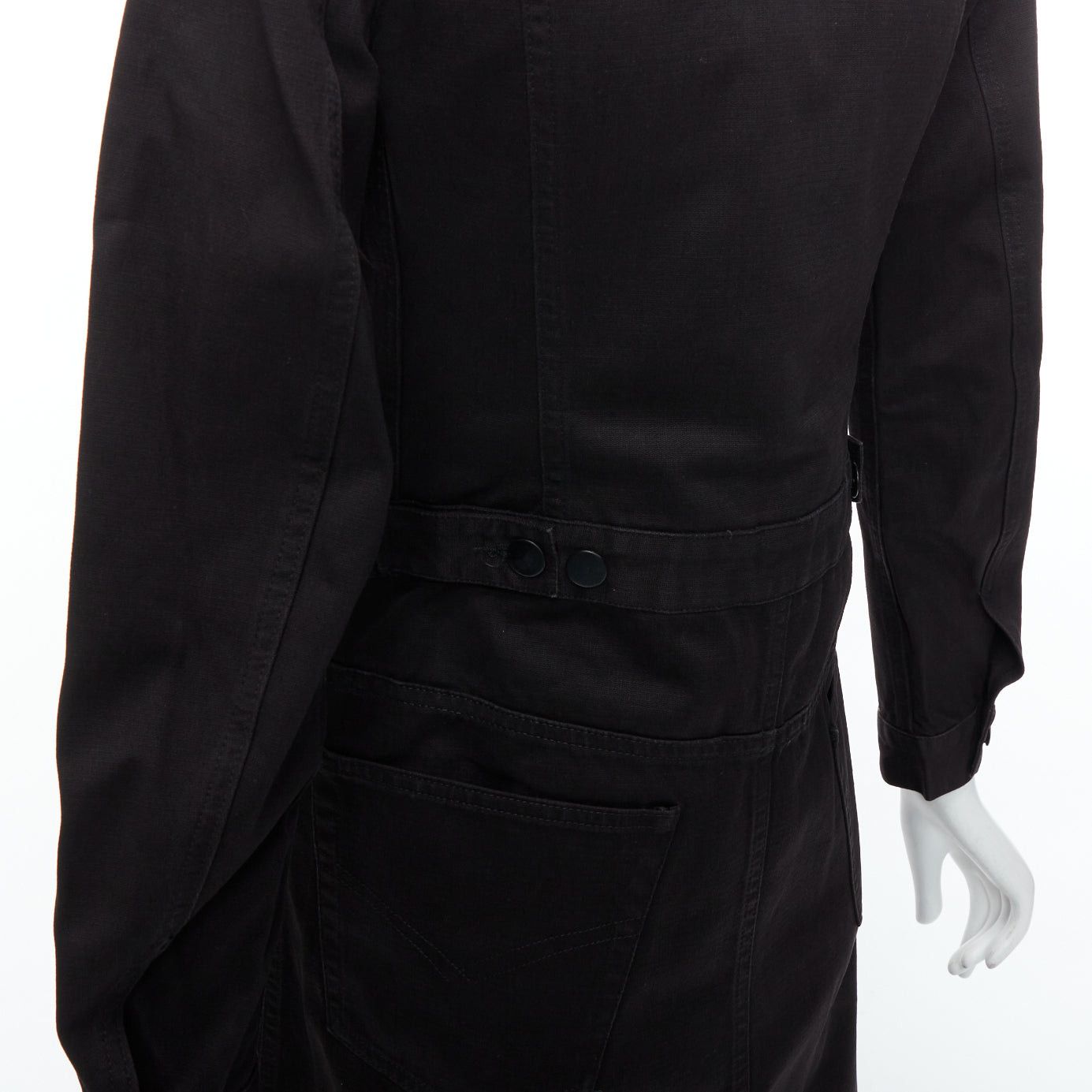 Maison Margiela MAISON MARGIELA Line 6 Vintage black cotton carpenter midi dress IT38 XS Size M / US 6-8 / IT 42-44 - 8 Thumbnail