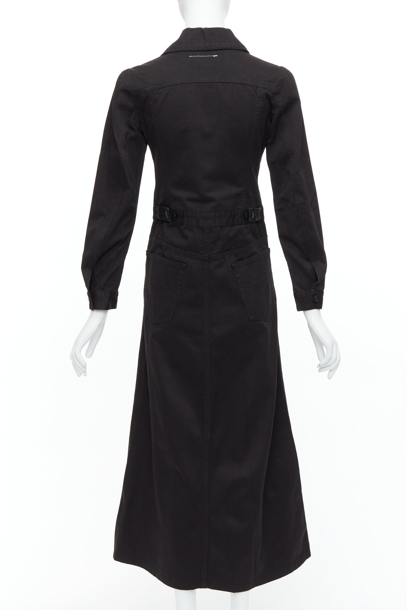 Maison Margiela MAISON MARGIELA Line 6 Vintage black cotton carpenter midi dress IT38 XS Size M / US 6-8 / IT 42-44 - 5 Thumbnail