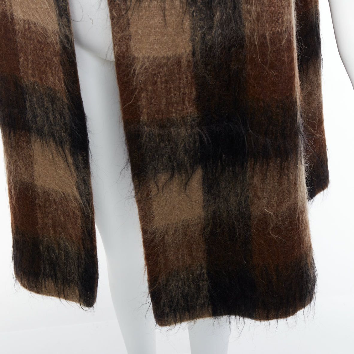 Other LILLI ANN Vintage brown checked mohair wide sleeve long overcoat Size M / US 6-8 / IT 42-44 - 7 Thumbnail