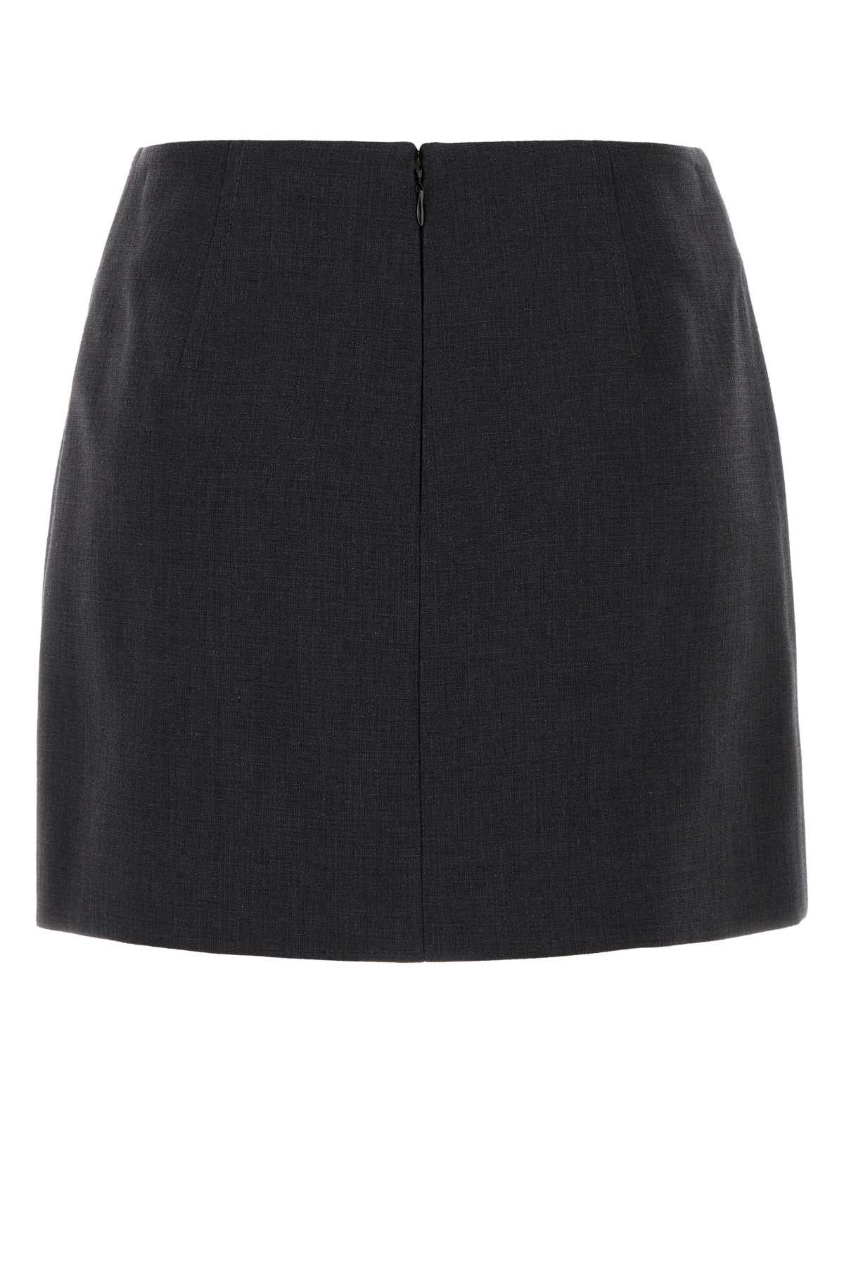 Bottega Veneta Graphite Cotton Blend Mini Skirt Size 26" / US 2 / IT 38 - 2 Thumbnail