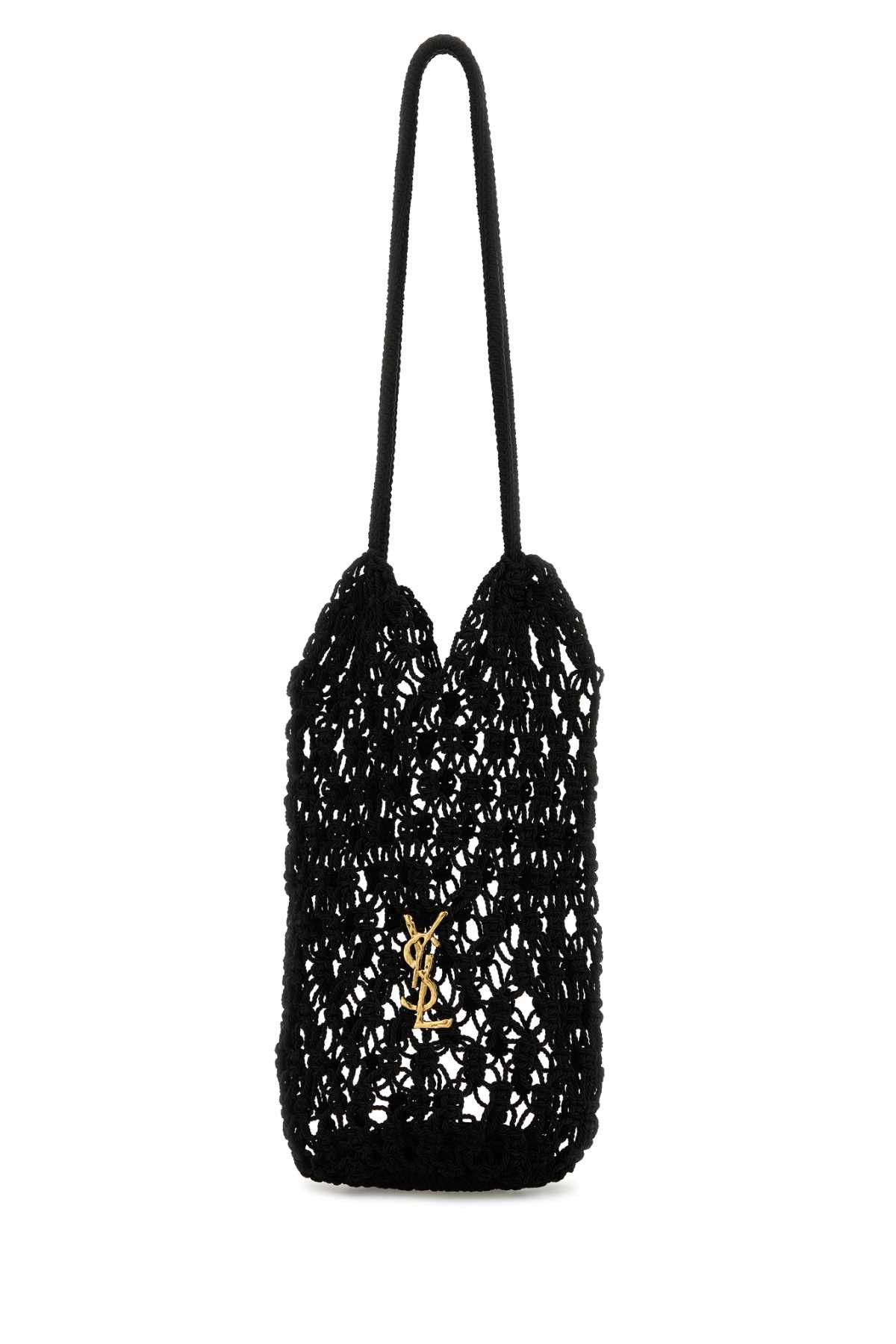 Saint Laurent Paris Black Mesh Large Cassandre Bucket Bag Size ONE SIZE - 2 Thumbnail