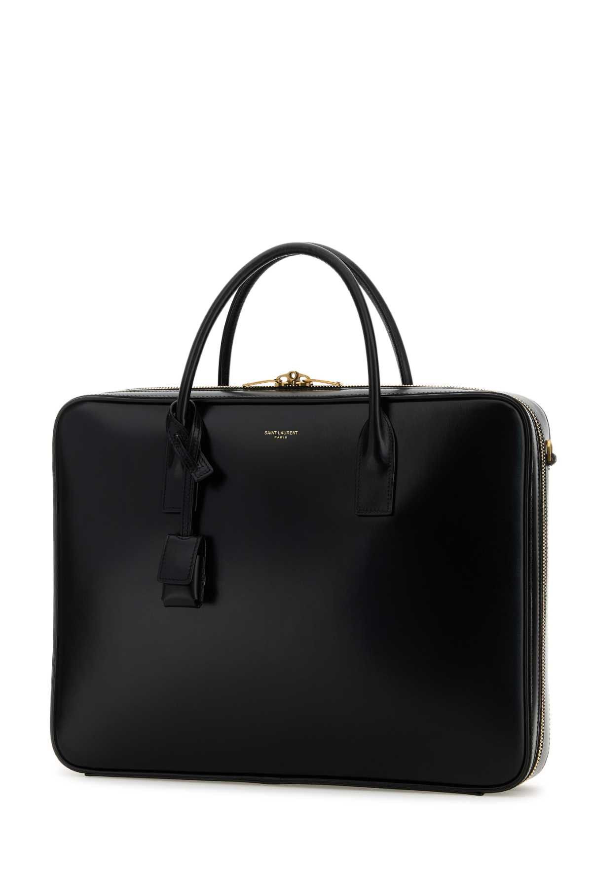 Saint Laurent Paris Black Leather Large Sac De Jour Handbag Size ONE SIZE - 2 Thumbnail