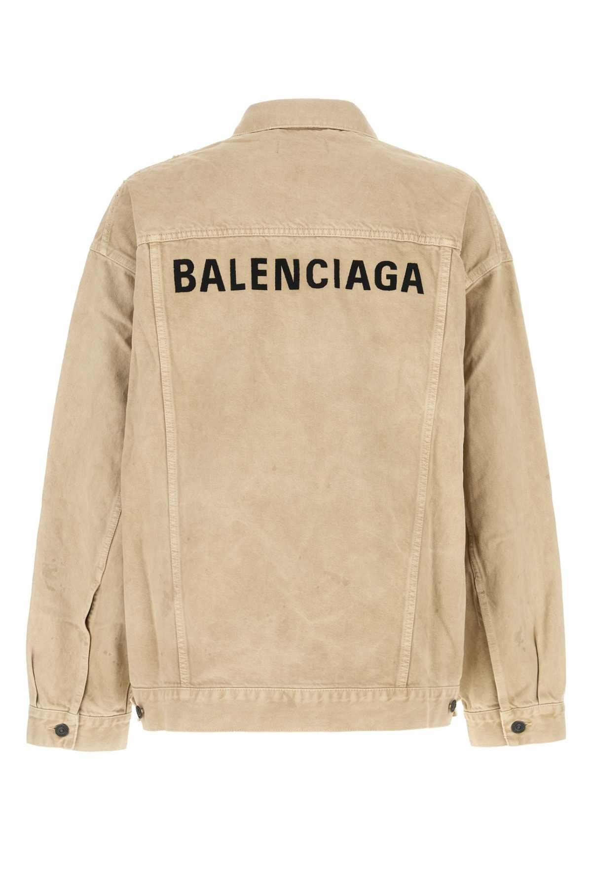 Balenciaga Beige Denim Jacket Size US L / EU 52-54 / 3 - 2 Thumbnail
