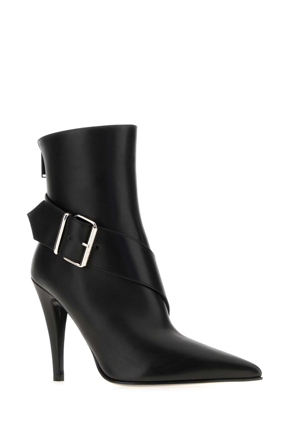 Alexander McQueen Black Leather Ankle Boots Size US 8 / IT 38 - 2 Thumbnail