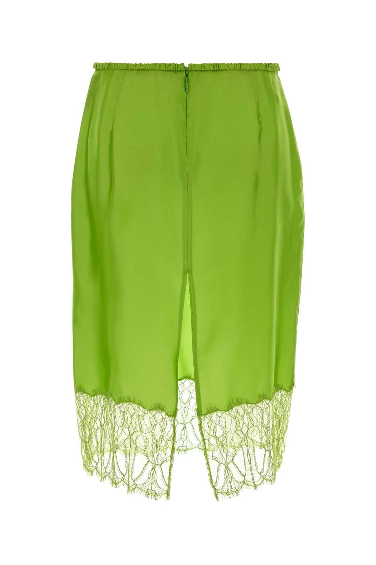 Gucci Fluo Green Satin Skirt Size 27" / US 4 / IT 40 - 2 Thumbnail