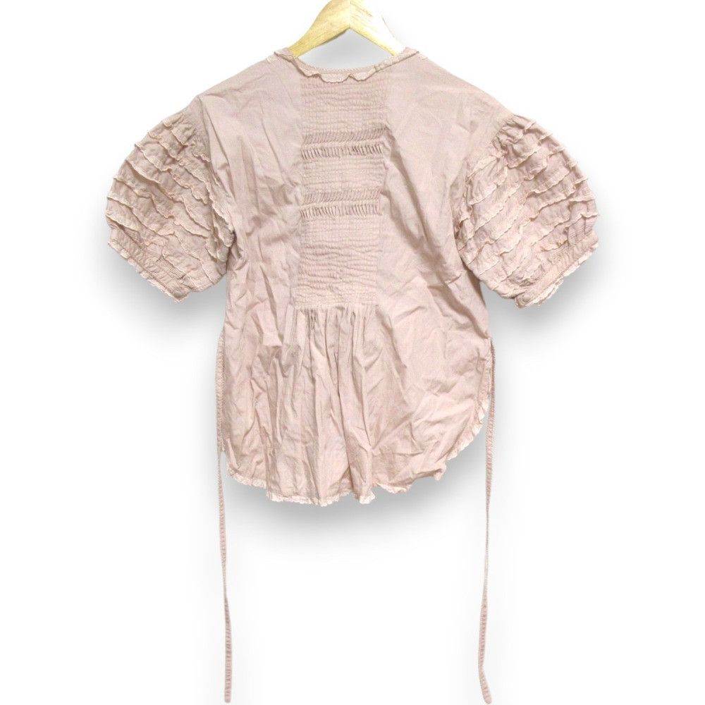 Other Other WONDERFUL WORLD Lace Frill Short Sleeve Blouse Cotton Tops DUTY FREE for USA Size ONE SIZE - 3 Thumbnail