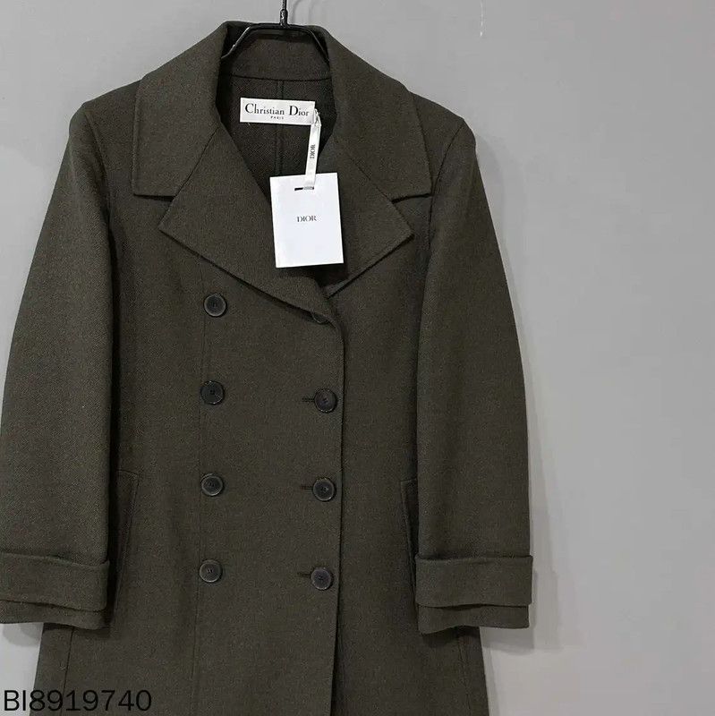 Dior Dior Khaki Green Women's Coat 0089 Size ONE SIZE - 2 Thumbnail