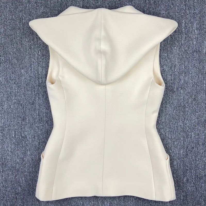 Dior Dior Women's Cream Wool Jacket with Hood 0089 Size S / US 4 / IT 40 - 2 Thumbnail