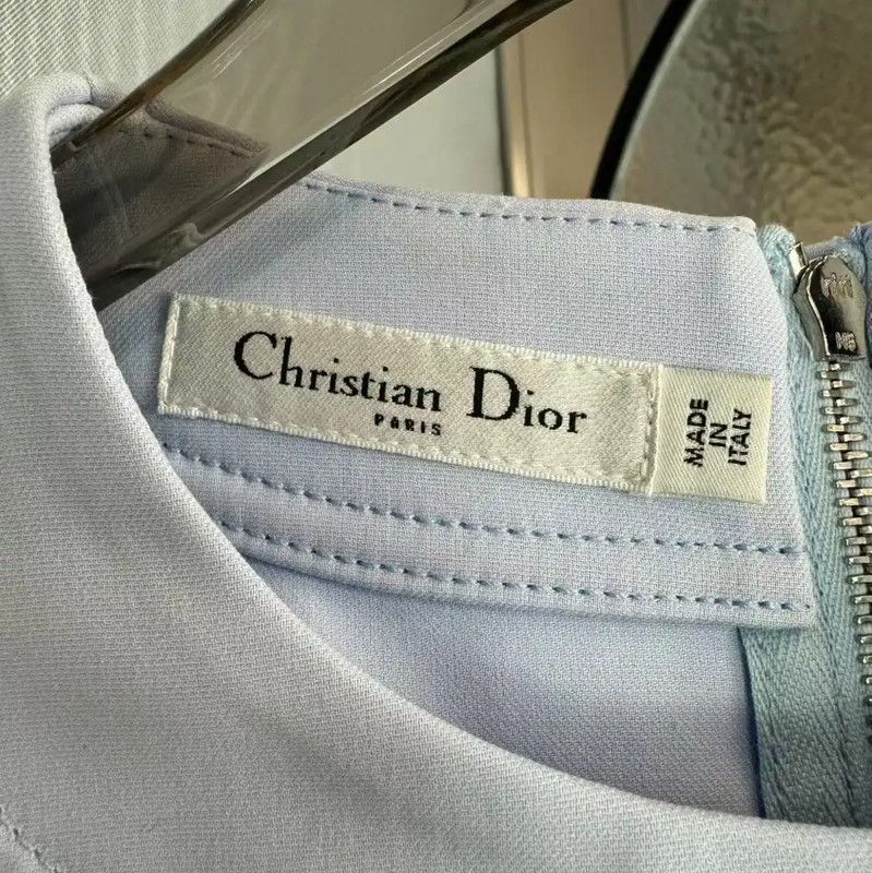 Dior Dior Light Blue Cotton Dress for Women 0089 Size S / US 4 / IT 40 - 6 Thumbnail
