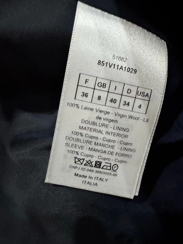 Dior Dior Women's Navy Blue Wool Jacket 0089 Size S / US 4 / IT 40 - 4 Thumbnail