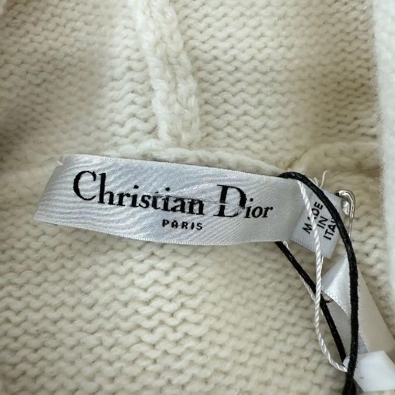 Dior Dior White Wool Hoodie for Women 0089 Size L / US 10 / IT 46 - 5 Thumbnail