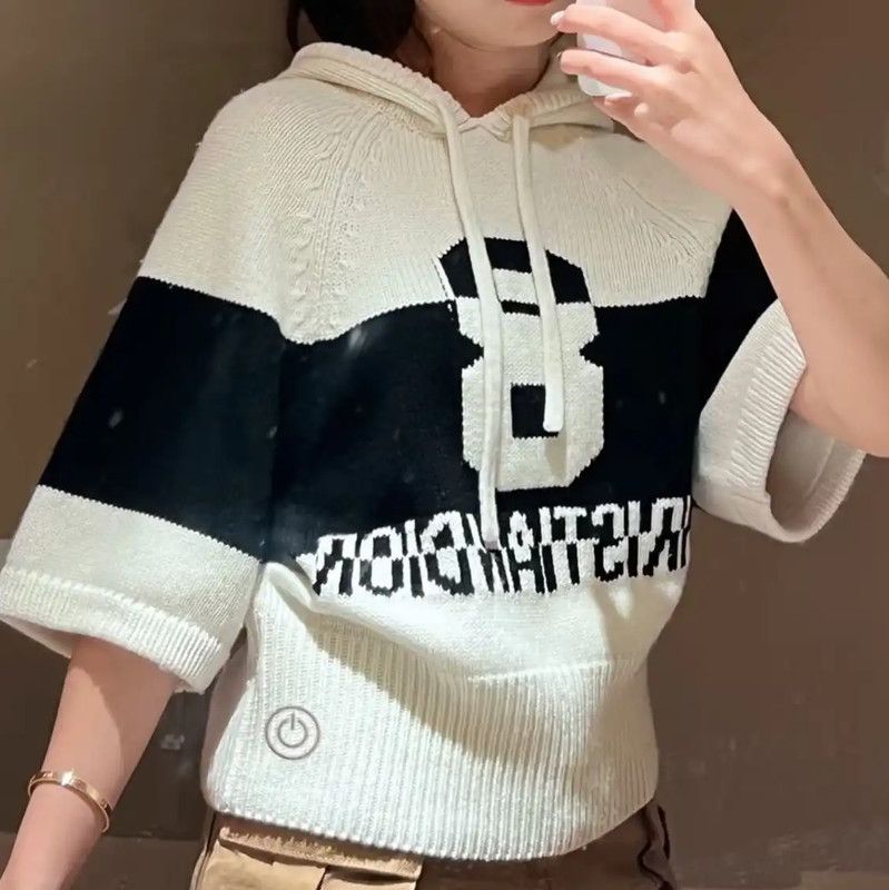 Dior Dior White Wool Hoodie for Women 0089 Size L / US 10 / IT 46 - 4 Thumbnail