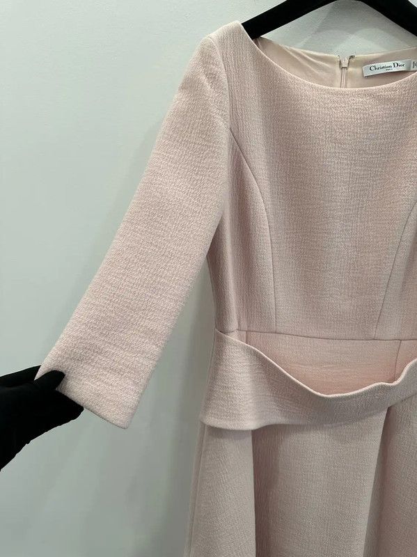 Dior Dior Light Pink Wool Long Sleeve Dress 0089 Size M / US 6-8 / IT 42-44 - 3 Thumbnail