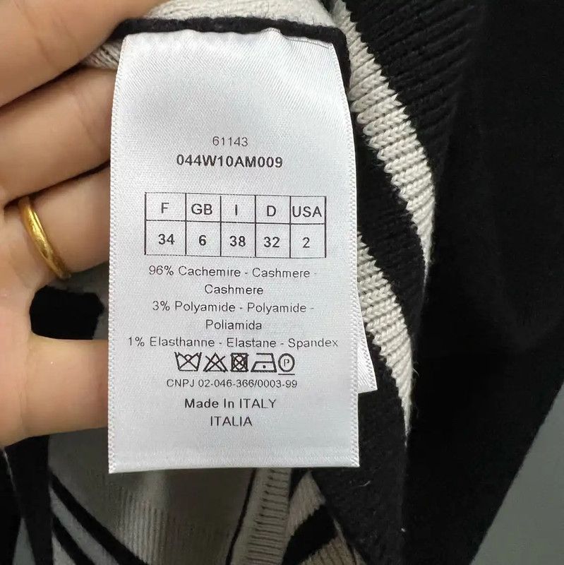 Dior Dior Women's Black Wool Cardigan for Spring Autumn 0089 Size ONE SIZE - 3 Thumbnail