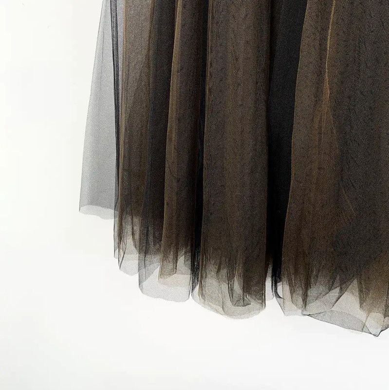 Dior Dior Brown Nylon Tulle Midi Skirt 0089 Size 22" - 4 Thumbnail