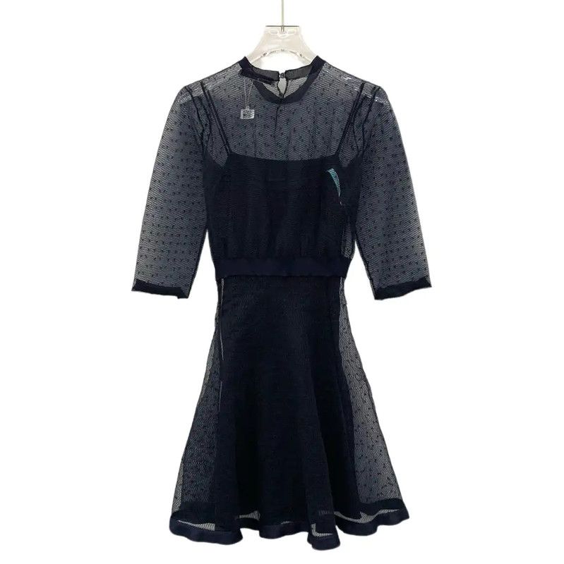 Dior Dior Deep Blue Silk Dress - Size XS 0089 Size XS / US 0-2 / IT 36-38 - 2 Thumbnail