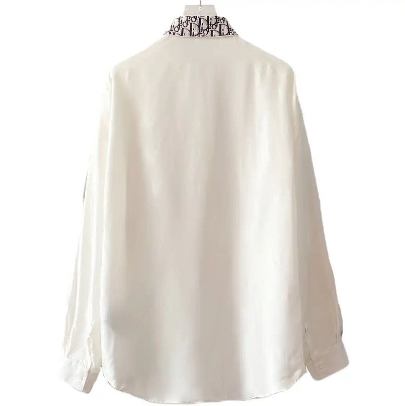 Dior Dior Beige Silk Women's Shirt 0089 Size M / US 6-8 / IT 42-44 - 2 Thumbnail