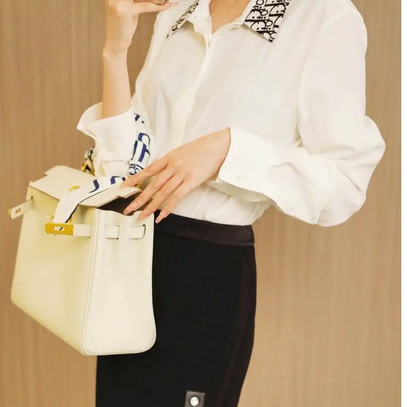 Dior Dior Beige Silk Women's Shirt 0089 Size M / US 6-8 / IT 42-44 - 9 Thumbnail