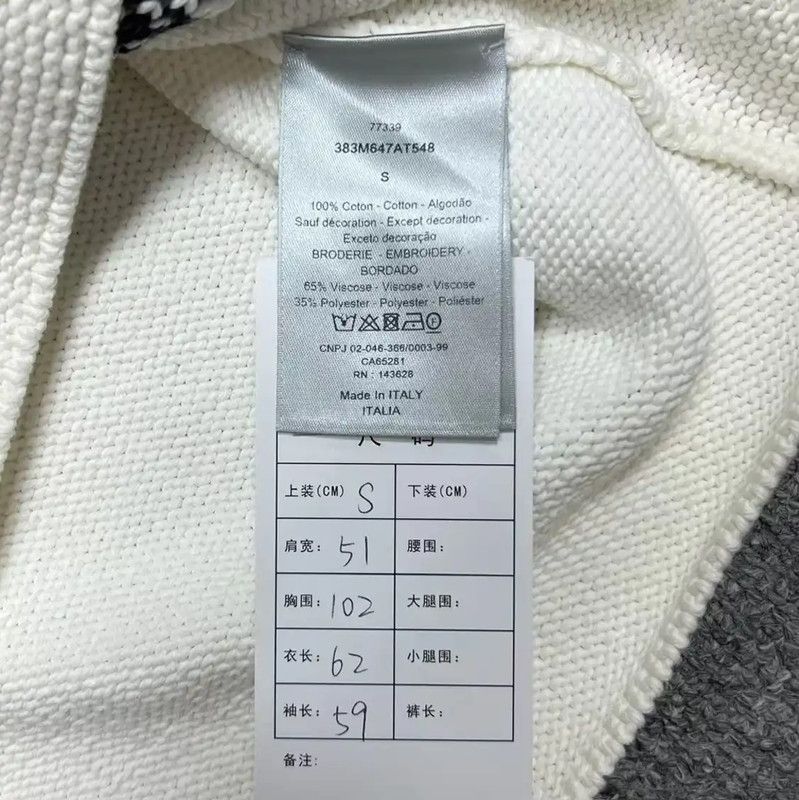 Dior Dior White Cotton Graphic Long Sleeve Sweater 0089 Size S / US 4 / IT 40 - 4 Thumbnail