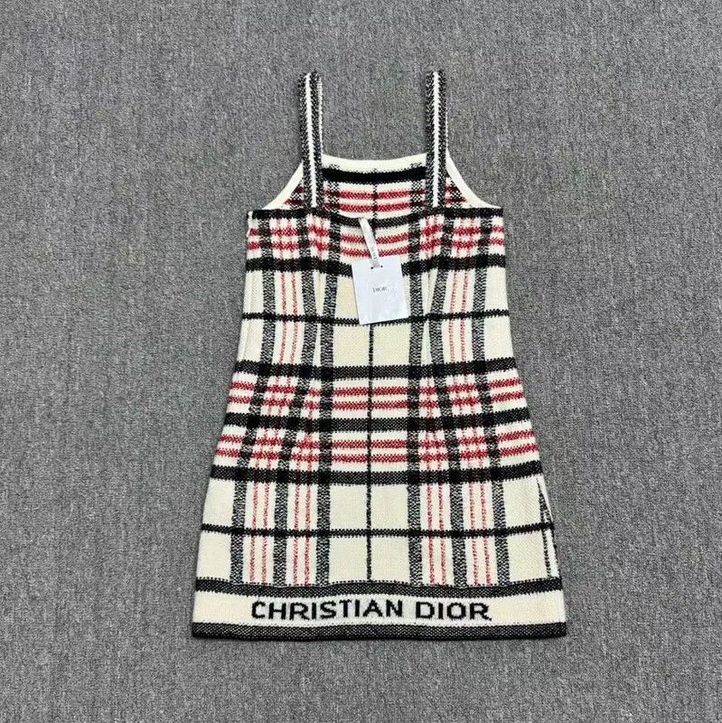 Dior Dior Red Cotton Logo Dress 0089 Size XS / US 0-2 / IT 36-38 - 2 Thumbnail