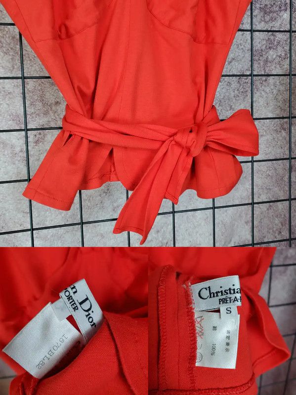 Dior Dior Red Cotton Short Sleeve T-Shirt 0089 Size S / US 4 / IT 40 - 6 Thumbnail