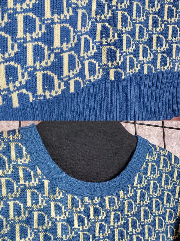 Dior Dior Blue Wool Logo Knit Sweater for Women 0089 Size L / US 10 / IT 46 - 6 Thumbnail