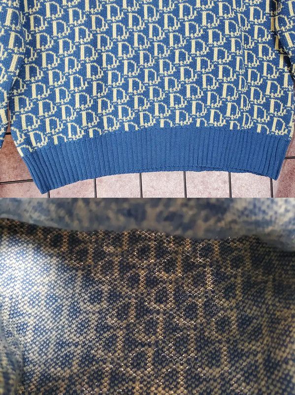 Dior Dior Blue Wool Logo Knit Sweater for Women 0089 Size L / US 10 / IT 46 - 8 Thumbnail