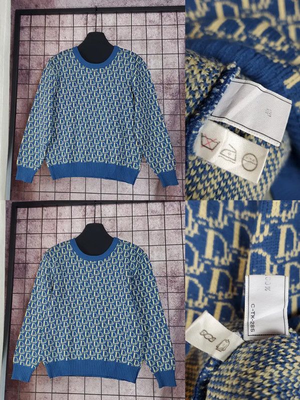 Dior Dior Blue Wool Logo Knit Sweater for Women 0089 Size L / US 10 / IT 46 - 4 Thumbnail
