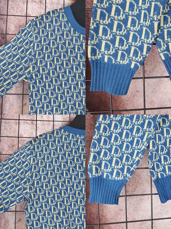 Dior Dior Blue Wool Logo Knit Sweater for Women 0089 Size L / US 10 / IT 46 - 7 Thumbnail