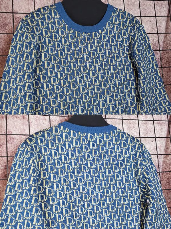 Dior Dior Blue Wool Logo Knit Sweater for Women 0089 Size L / US 10 / IT 46 - 5 Thumbnail