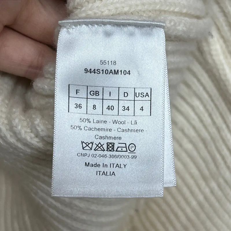 Dior Dior Cream Wool Women's Sweater 0089 Size S / US 4 / IT 40 - 5 Thumbnail