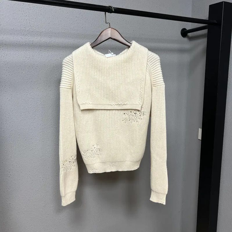 Dior Dior Cream Wool Women's Sweater 0089 Size S / US 4 / IT 40 - 2 Thumbnail